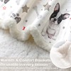 Sleepwish French Bulldog Sherpa Fleece Blanket for Couch Sofa Super
