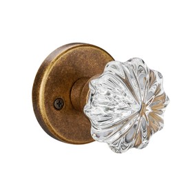 dairazan Aged Brass Crystal Passage Door Knob – Vintage Glass Interior Door Handle, Elegant Gold Hardware for Hallway, Closet, and Pantry