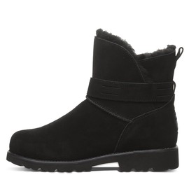 BEARPAW Women's Wellston Black Size 7 | Women's Boot Classic Suede | Women's Slip On Boot | Comfortable Winter Boot