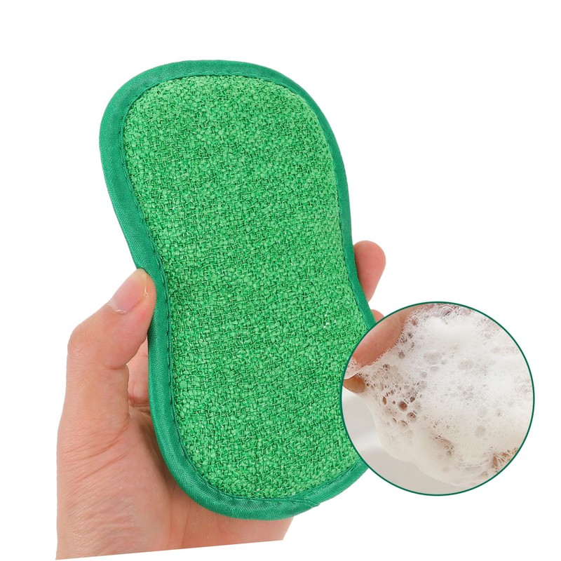 Baluue 2sets Convenient Scrub Sponge Compact Dish Sponges Yellow Cleaning