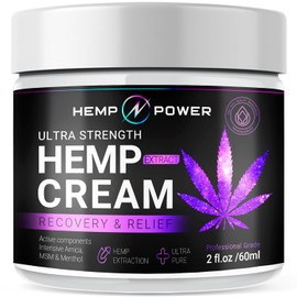 Hemp Power Joint Muscle Relief Cream, with Hemp, Menthol, MSM Arnica, Support Your Back, Muscles, Joints, Neck, Shoulder, Knee, Nerves - 2 Fl Oz