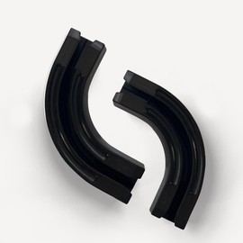Hoeflife 90° Curved Connectors for Ceiling Curtain Track, Ceiling Track for Curtains, Track Curtains Ceiling Mount/Wall Mount, Room Divider Curtains Tracks（Black 2 PCS）.