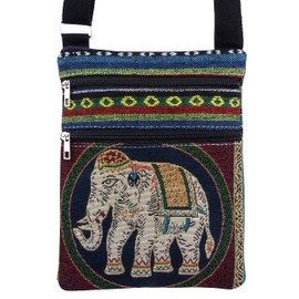 Asita Unisex Boho Cross Body Tapestry Elephant Bag (Red)