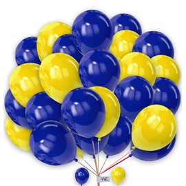 Balloons 25 Pack 12 Inch Balloons navy-Blue and Yellow Balloons for Birthday Plain Round Balloons Party Latex Balloons for Baby Shower Engagement Wedding.