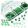 Vaguelly 3 Boxes Patrick Day Nail Art Charms Clover Nail