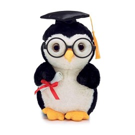burton+BURTON Graduation Plush Penguin with Round Eye Glasses