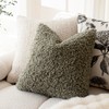 Foindtower 2 Pieces 20x20 Inch Sage Green, Faux Fur Throw