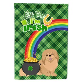 Caroline's Treasures WDK4872GF Gold Pekingese St. Patrick's Day Garden Flag Mailbox Flag Decorative Yard Flag Banner Outside Patio Artwork Yard Flower Beds, Garden Size, Multicolor