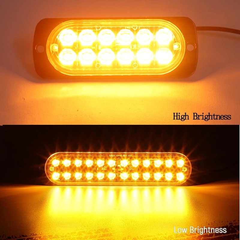 20 Pcs Oval Amber/White Dual Color LED Strobe Lights -
