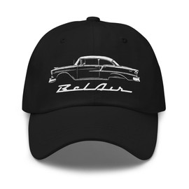 1955 Chevy Bel Air Dad hat for Classic Car Owners Antique Automotive Art Cap Black