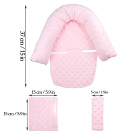 HNHUAMING Head Support and Strap Covers, Carseat Neck Cover, Car Accessories for Girl,Light Pink