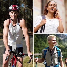 Cell Phone Lanyard, Zafolia Universal Crossbody Lanyards Adjustable Shoulder Neck Strap with Wrist Lanyard, 2 Key Rings, 2 Phone Tether Pads Compatible Most Smartphones (Burgundy)