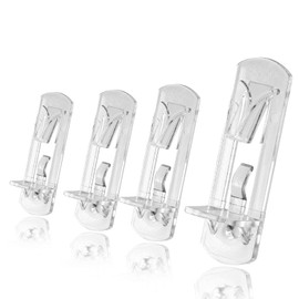 Jamiikury 16pcs Locking Shelf Support Pegs, 5mm Shelf Pins Clear Shelf Clips Plastic Shelf Pegs for Shelves, 5mm Peg x 3/4" Thick Shelf