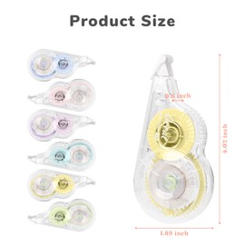 Temiary 6 Pcs Correction Tapes for Instant Corrections, Easy To Use White Smooth Pull Out Tape, Aesthetic Correction Tape for School Office (Macaron)