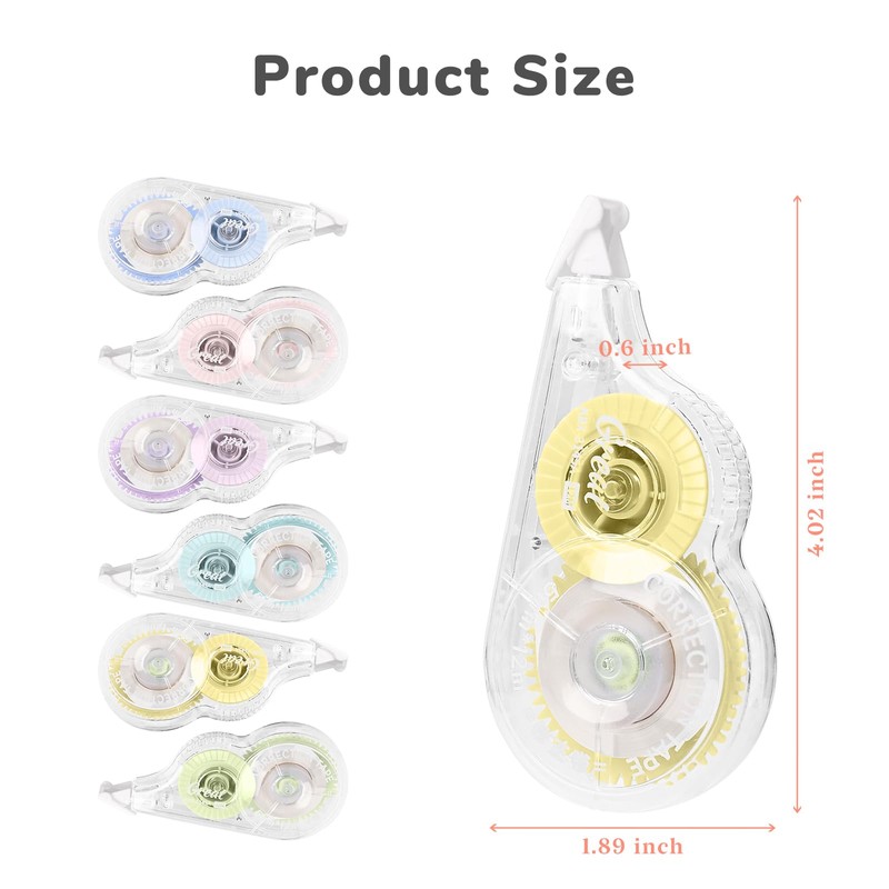 Temiary 6 Pcs Correction Tapes for Instant Corrections, Easy To