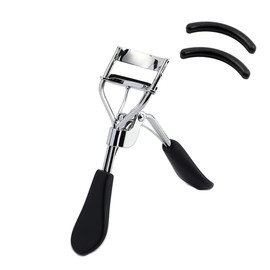 Vophoeen Eyelash Curler - Ergonomic Design for All Eye Shapes, Precision Curl Control, Superior Long- Lasting Curl, Gentle on Lashes, Includes 2PCS Silicone Replacement Pads, Easy to Use (Black)