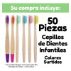 50 Cepillo De Dientes Ecológico De Bambú Niños