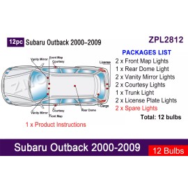 ZIYO LED Interior Light Kit for Subaru Outback 2000-2009 LED Light Bulbs Accessories