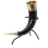 Mythrojan Hand Forged Drinking Ale Horn Rack Twisted Iron Ale
