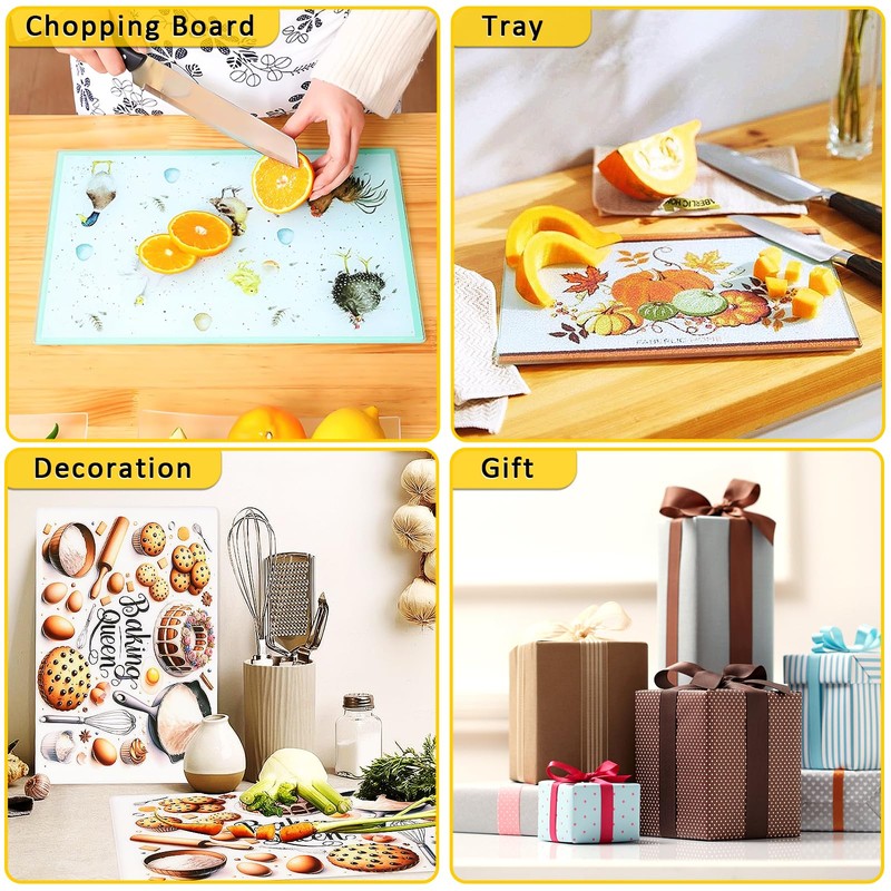 Beclumas 10 Pack Sublimation Glass Cutting Board Blanks, 11"x7.87" Heat