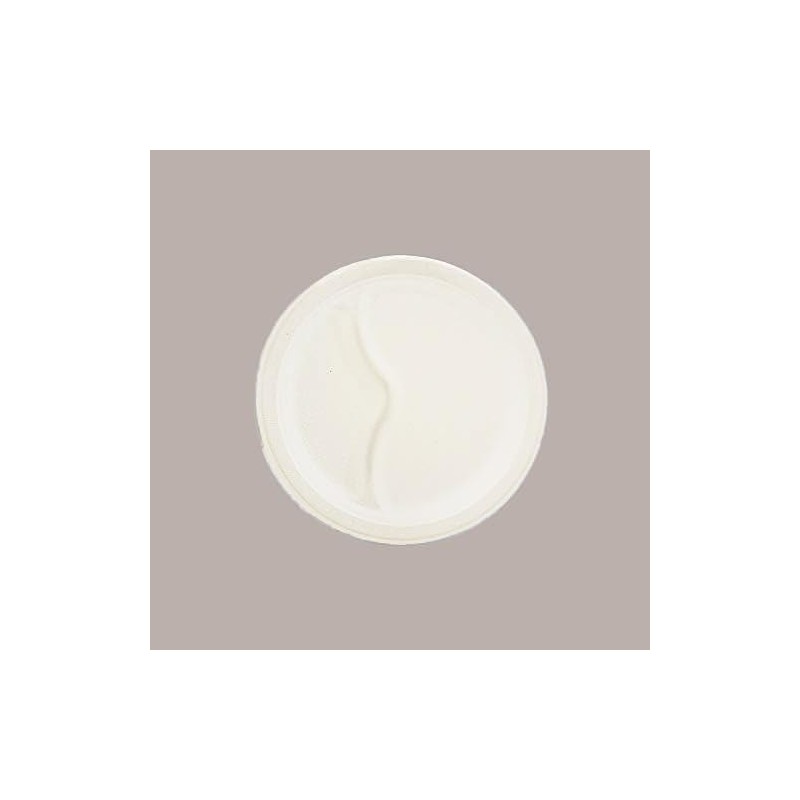 Lucgel, 2 Compartments Round 22 cm Compostable Cellulose Pulp Plate,