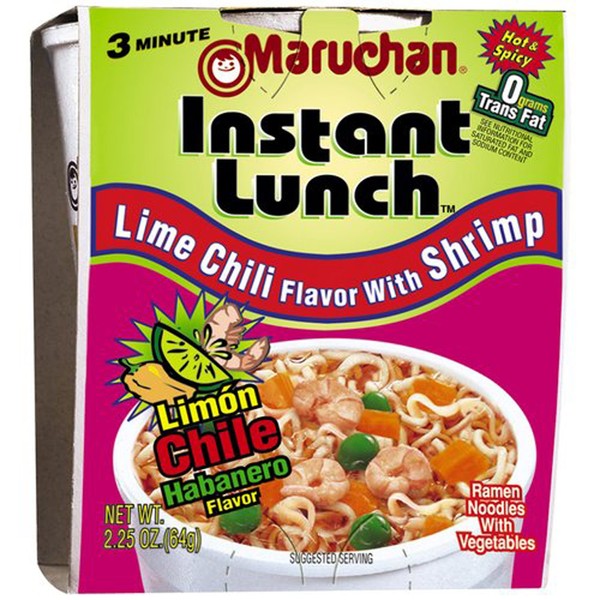 Maruchan LIME CHILI FLAVOR with SHRIMP Instant Lunch 2.25oz (24 pack)
