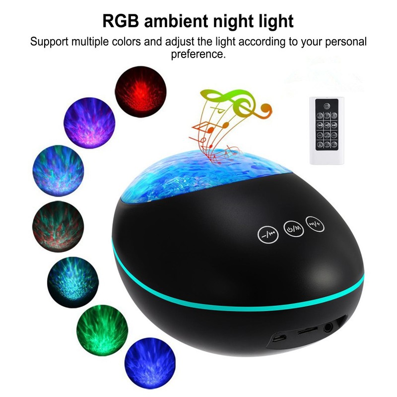 Star Projector RGB Remote Control 360° Rotating USB Charging with
