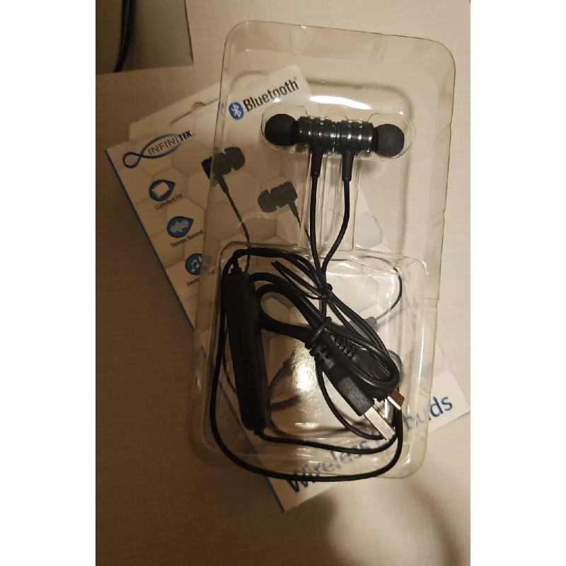 Infinitek Wireless Earbuds Black - High Performance - Toggle Free