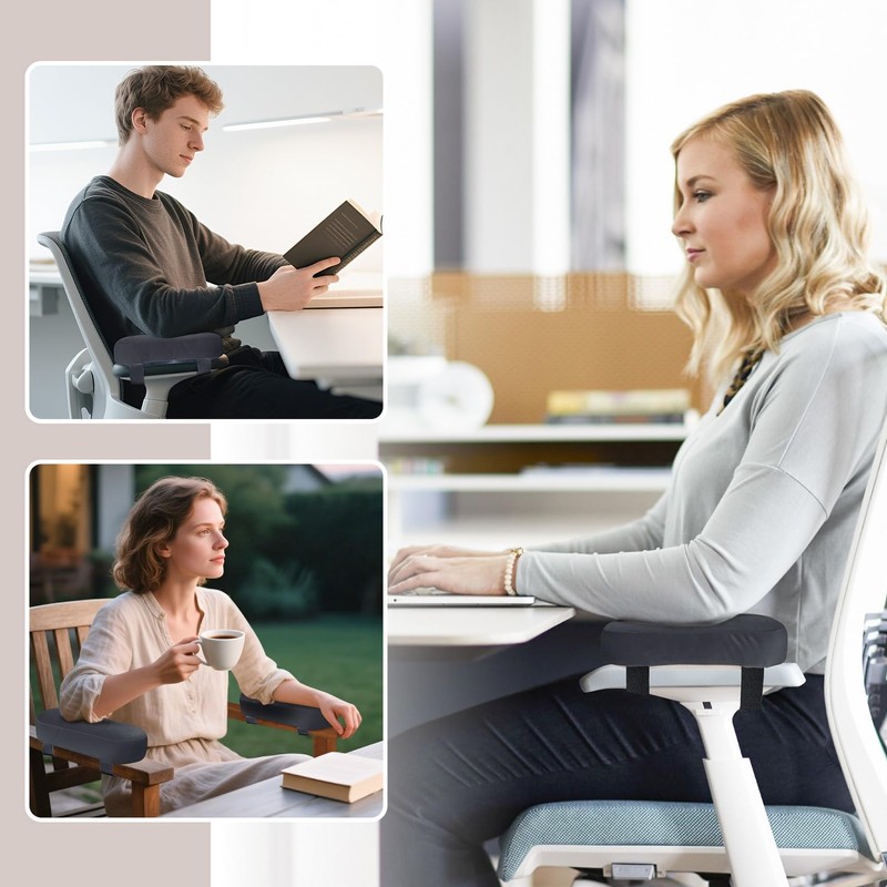 WdFour 2-Pack Non-Slip Armrest Pads for Office & Gaming Chairs