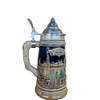 Beer Stein Mug Hungry Building Pattern with Petwer Lid Birthday