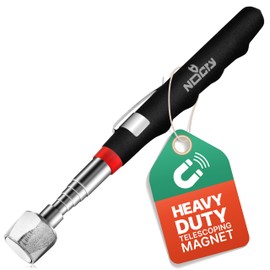 NoCry Telescoping Magnetic Pickup Tool with an Extra Strong 25lb Pull Force — Stainless Steel Magnet Stick Extendable up to 30in; Non-Slip Rubber Handle; Rust Proof and Corrosion Resistant