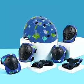 Kids Helmet with Knee Pads Elbow Pads and Wrist Guards,Child Protective Gear for Boys Girls Age 3-5-8 Years fit Roller Skates, Skateboarding, Scooter Bicycle Skate Scooter Skateboard (Blue)
