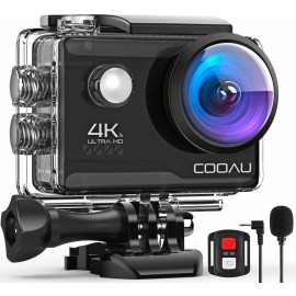 COOAU 4K 20MP WiFi Action Camera 40M Waterproof Sport Camera Time Lapse Car Mode