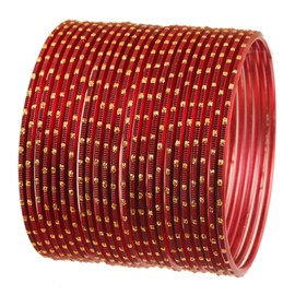 Touchstone Indian Bollywood Pretty Fashion Golden Dots Gorgeous Vintage Textured Color Attractive Designer Jewelry Bangle Bracelets for Women., L - Circ 8.2 in-Indn Size 2.10-Dia 2.6 in, Alloy, no