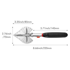 Multi Angle Miter Shear Cutter, Adjustable at 45 to 135 Degree Angle Scissors Hand Tools for Cutting Soft Wood, Plastic, PVC and More, with Replacement Blades(black)