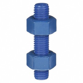 1/2" - 13 Thread Size, 4" Long, B7 Blue PTFE Coated Threaded Rods, with HH Nuts (10 rods, 20 Nuts)