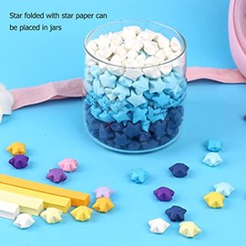 HURRISE 2700 Hojas de Tiras de Papel de Estrella, Papel de Origami de Estrella de 27 Colores, Papel Plegable de Doble Cara para Manualidades Escolares