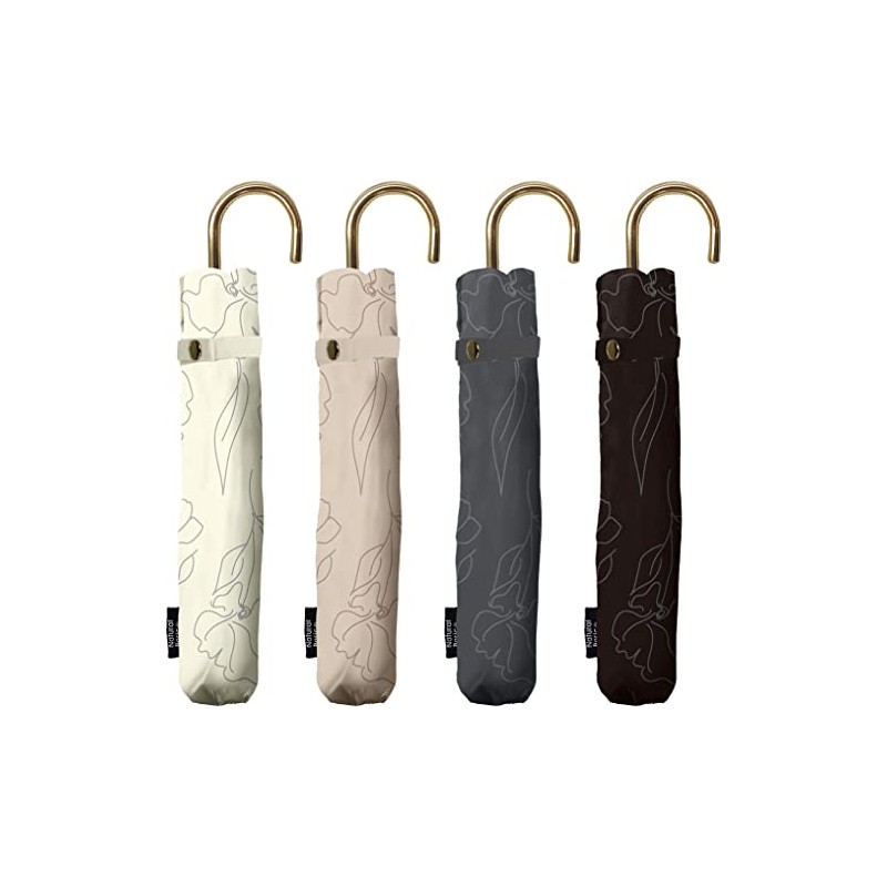 Nakatani Umbrella, Sun or Rain, UV Elena, Black, Flower [923-041],