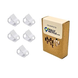 Tube Clamps, White, Pack of 5, 28 x 23 x 13mm