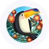24 x 40mm Round 'Tropical Toucan' Stickers (SK00015399)