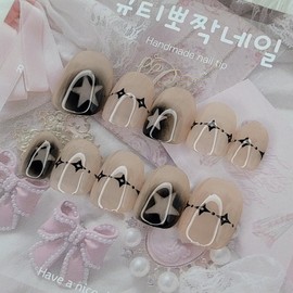 Shadow Star Handmade Nail Tips - Oval S / 쉐도우 스타 수제네일팁 - 오벌S