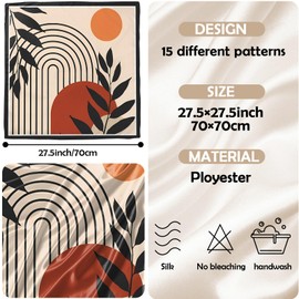 Zewurtuw Scarf Silk Feeling Large Square Satin Head Hair Wrap Lightweight Fashion Cute Aesthetic 27.5 Inches for Women Girls (D25-Red Leaf)