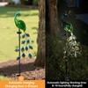 CBAXEAXM Solar Peacock Garden Stake Lights Outdoor, Waterproof Metal Glass