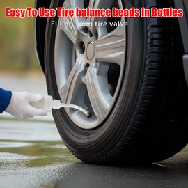 E-SDS Tire Balance Beads 2 oz x 12, Tire Beads for Balance, Tire and Wheel Balancing Beads for Motorcycle/Car/RV with Installation Tools