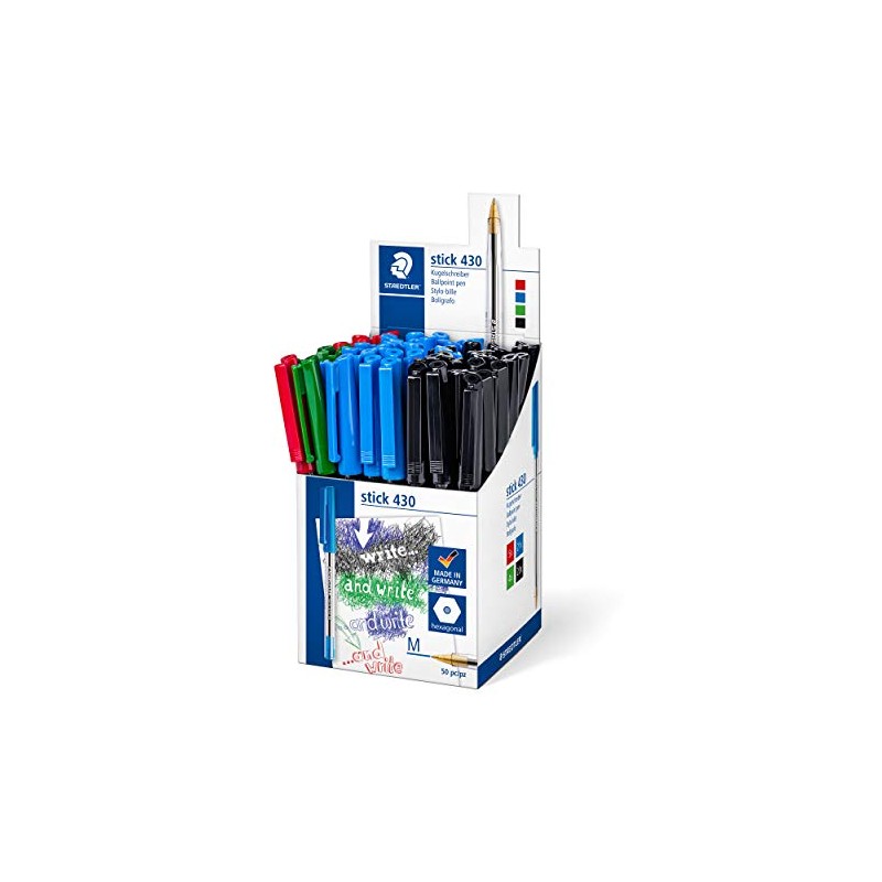 Staedtler Stick 430 MS CP5 Ballpoint Pen Medium - Assorted