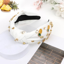 BAHABY Fruit Headbands for Women Girls Tropical Pineapple Knotted Headband Summer Beach Head Band