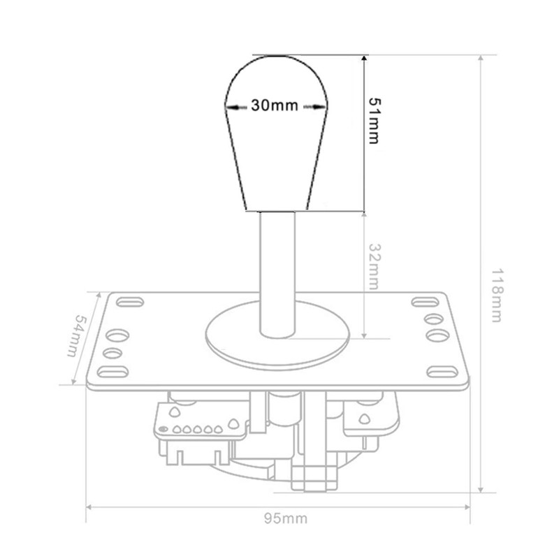 Avisiri 2X Arcade Joystick's Oval Balltop, Arcade Ellipse Topball Handle