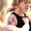 Sakura Cherry Blossom Temporary Tattoos (Set of 6), Pink Floral