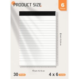 A6 Small Notepads for Office 6 Pack 4 x 6 In Pocket Note Pad for Reminders and Notes Writing Pads of Work Memo Pads Lined Paper for Home Note Pads for Household To Do List Scratch Pads 30 Sheets Each