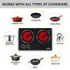 CUSIMAX Double Burner, 1800W Ceramic Electric Hot Plate for Cooking,